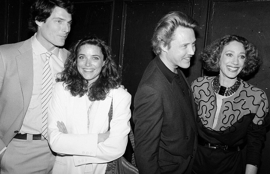 Karen Allen with Christopher Reeve, Walken and Marisa Berenson, 1985.