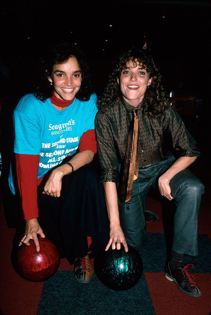 Karen Allen with Brooke Adams, 1987.