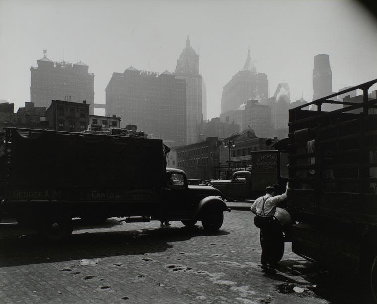 City Vista, West Street, looking east, Manhattan, August 12, 1938