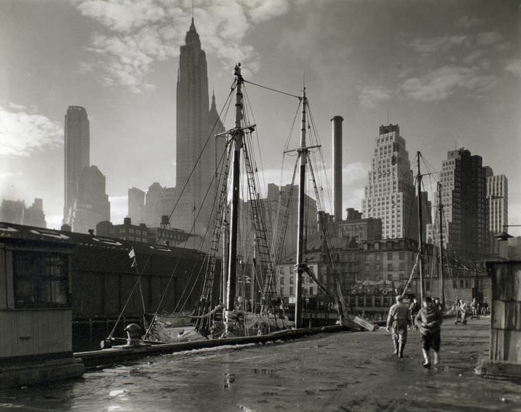 Fulton Street Dock, Manhattan, November 26, 1935