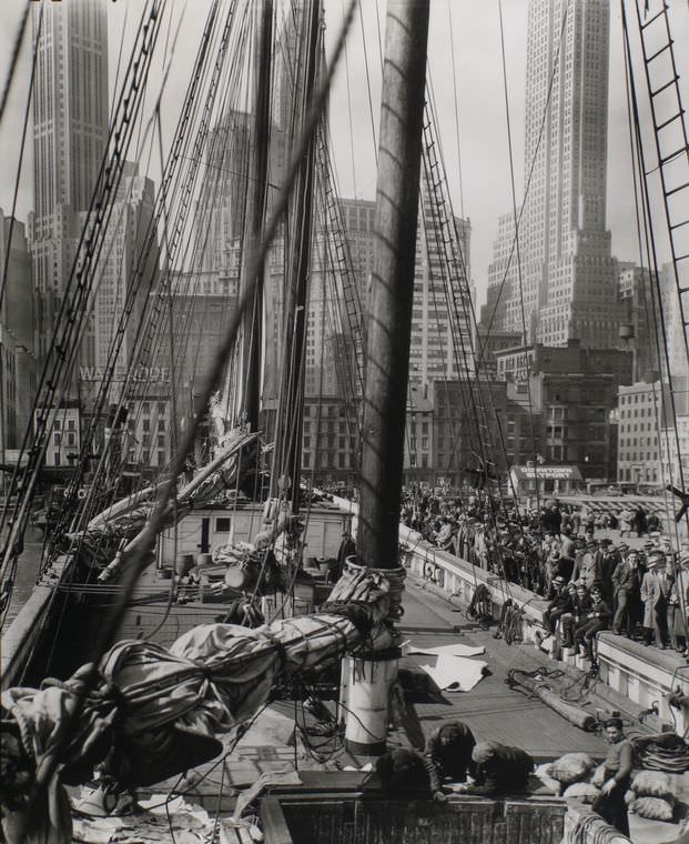 Pier 11 or 12, East River, Manhattan, April 09, 1936