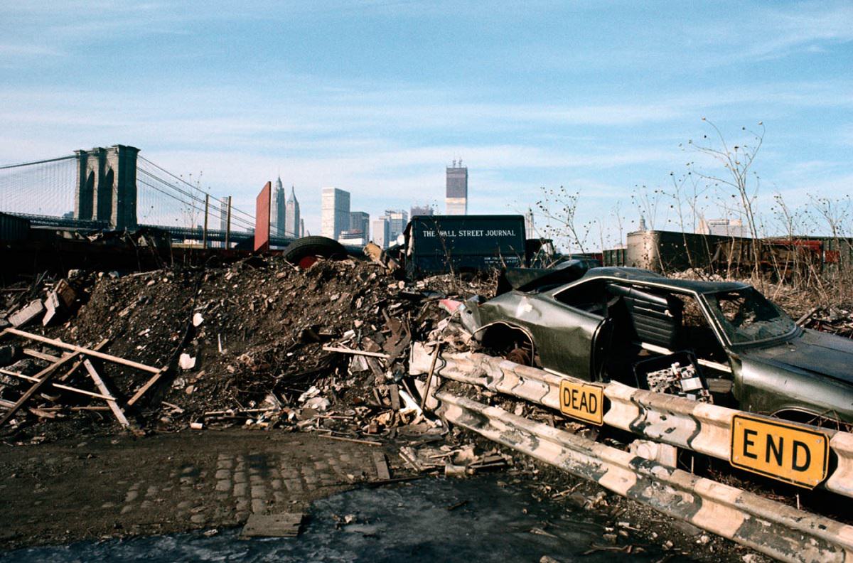 View SW from the foot of the Manhattan Bridge, Brooklyn, 1971