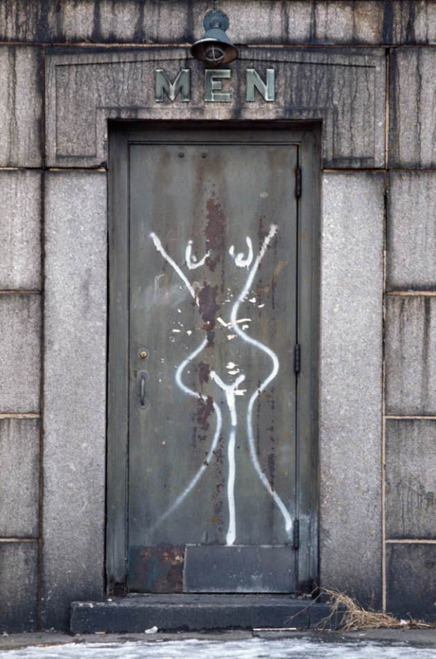 Entrance, abandonened building, Bronx, 1970