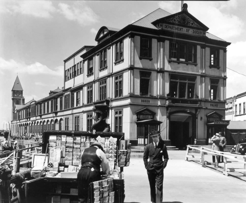 Department of Docks and Police Station, Pier A, North River, Manhattan.