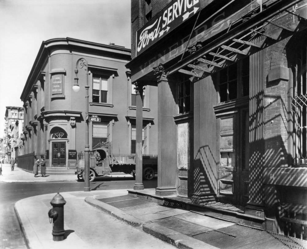 Corner of East 10th Street and Avenue D, Manhattan.