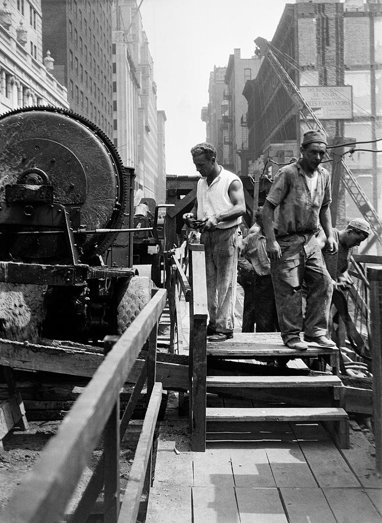 Workers at Squibb Building Construction Site 745 Fifth Avenue, New York City, 1930.
