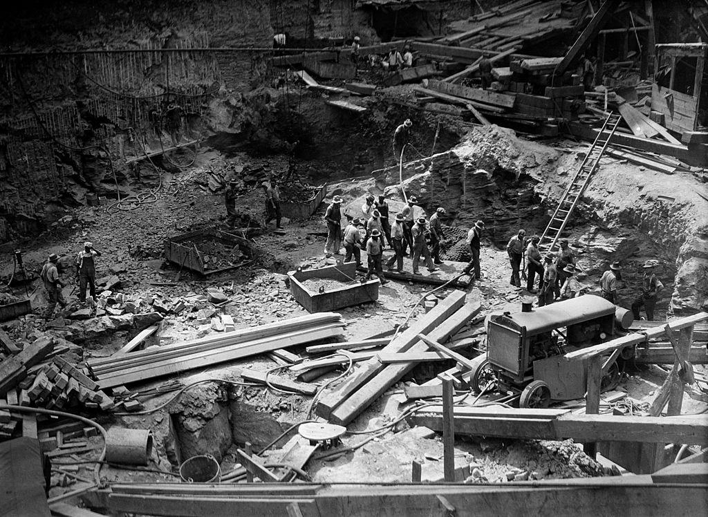 Construction Site for Squibb Building 745 Fifth Avenue, New York City, 1930.