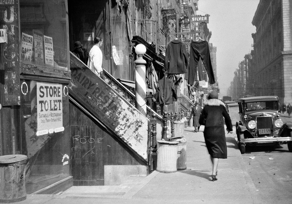 Retail Establishments on Hester Street Lower East Side, New York City, 1930.