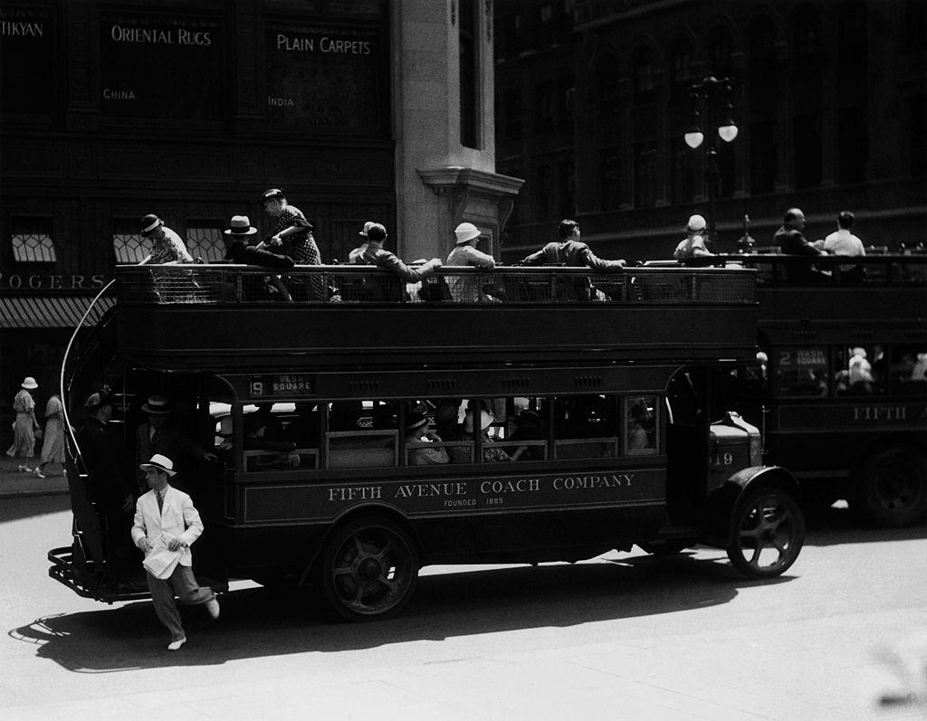 A coach of the Fifth Avenue Coach Company, New York City, 1932.