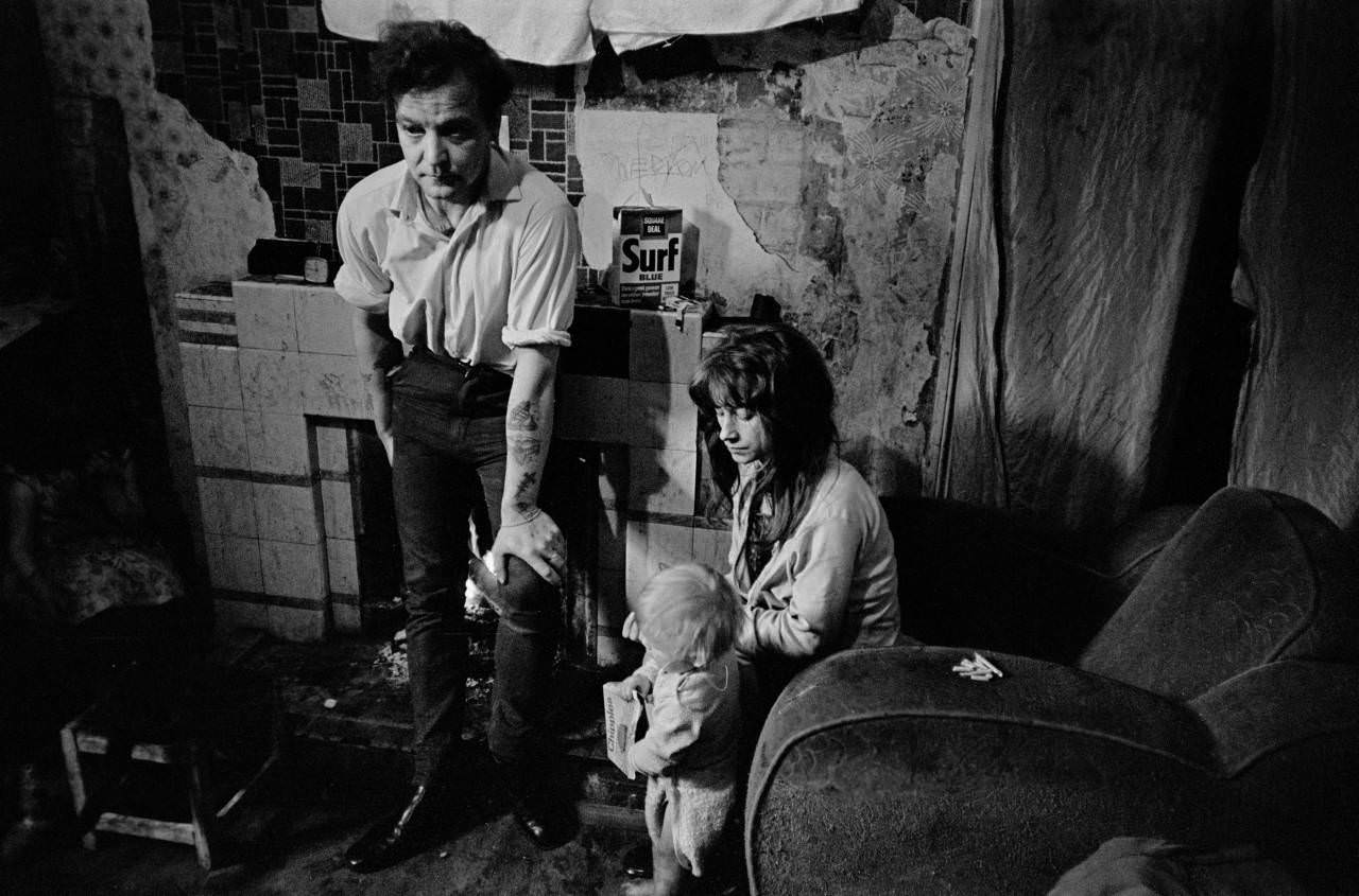 Family living in slum property Newcastle 1971