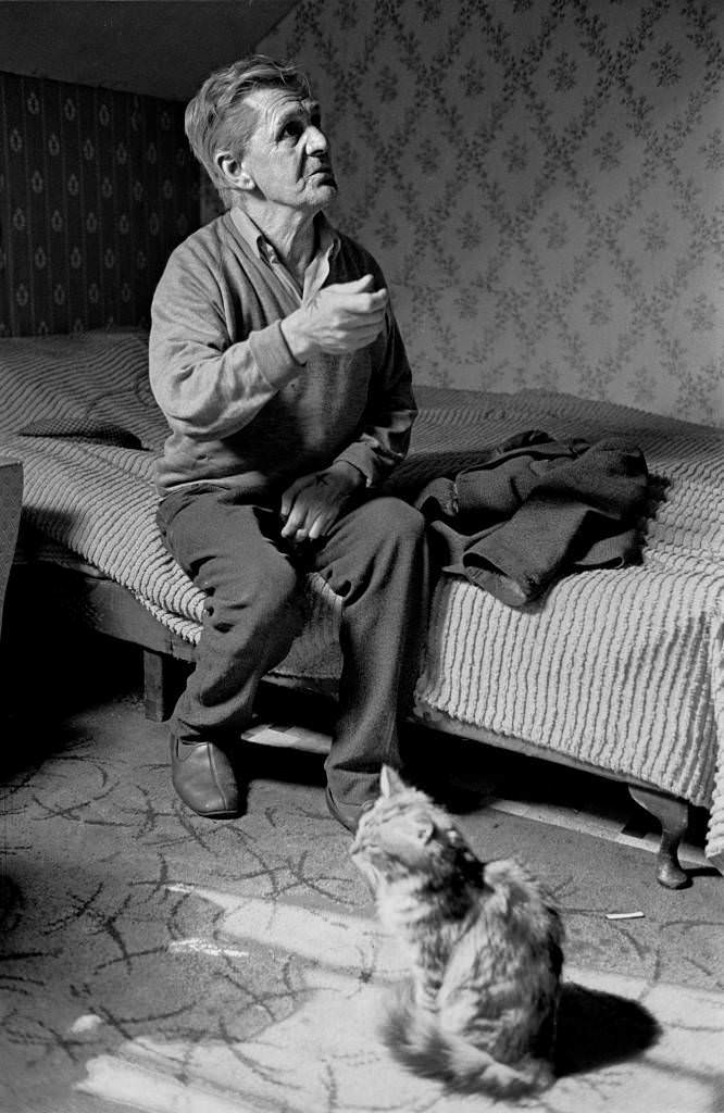 Retired seaman living in a Newcastle multilet 1971