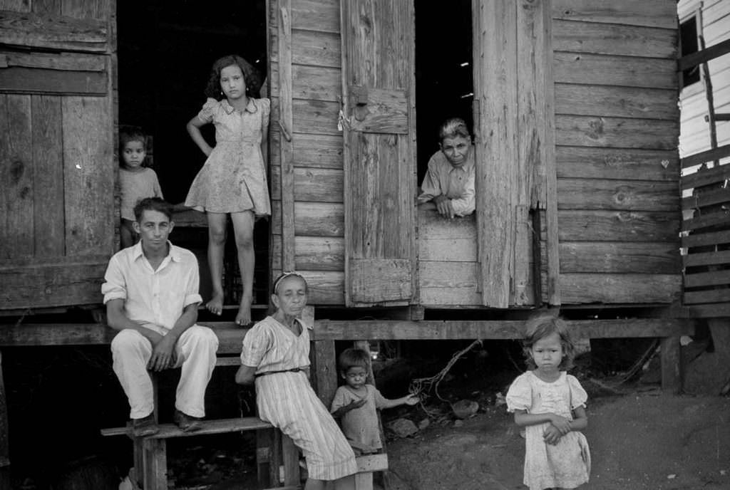 A family in a slum in Yauco.