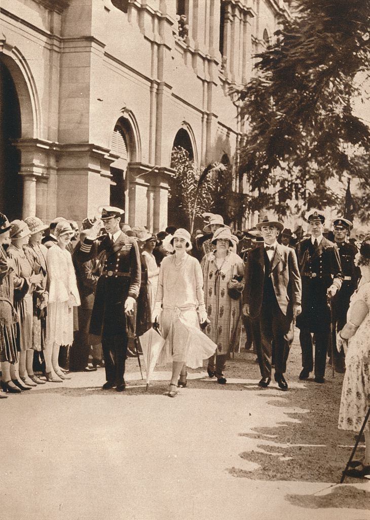 The Duke and Duchess of York leaving a reception in Brisbane, 1930.