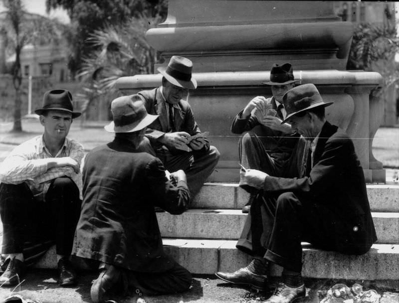 Card players in Centenial Place, Brisbane, Queensland