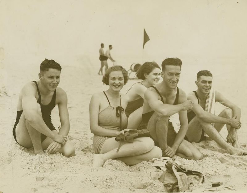 Group of young people enjoying a day at the beach, Gold Coast, Queensland