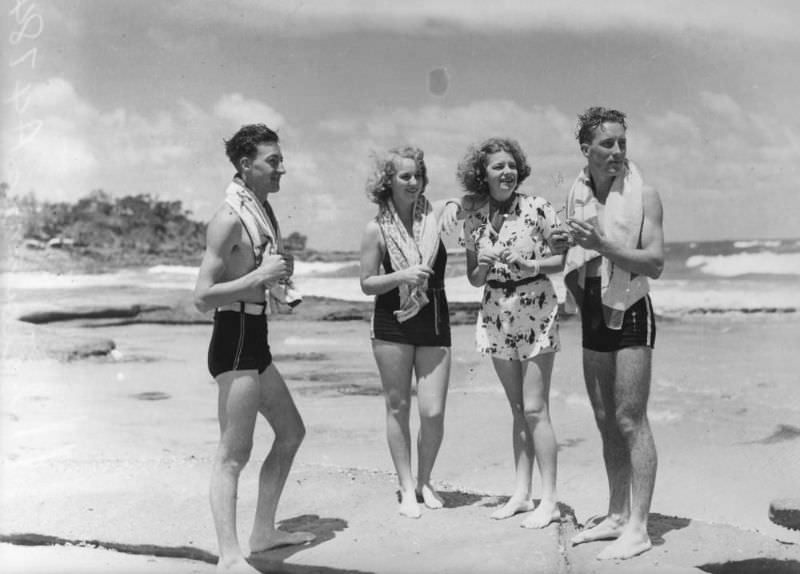 Young people enjoying a day at the beach, Queensland
