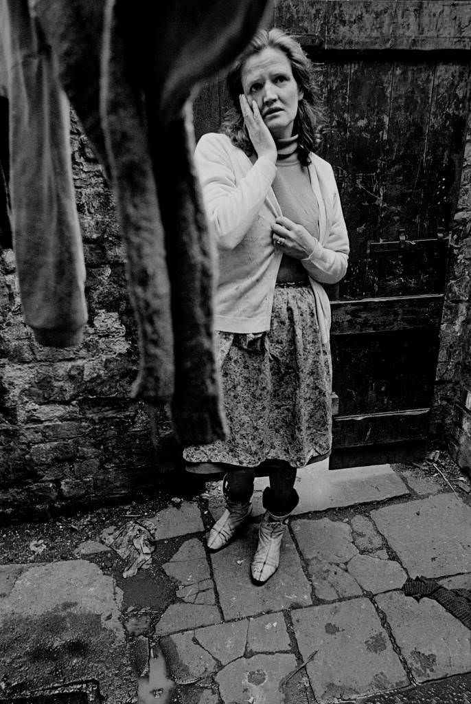 Mother in her backyard Salford 1971