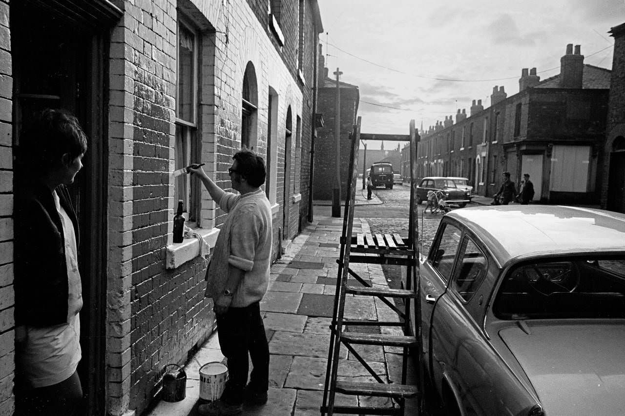 House painting after work, Salford 1969