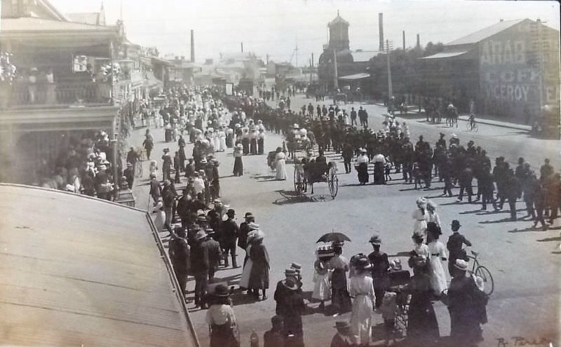 Trade Union parade in Ellen Street, Port Pirie, 1905