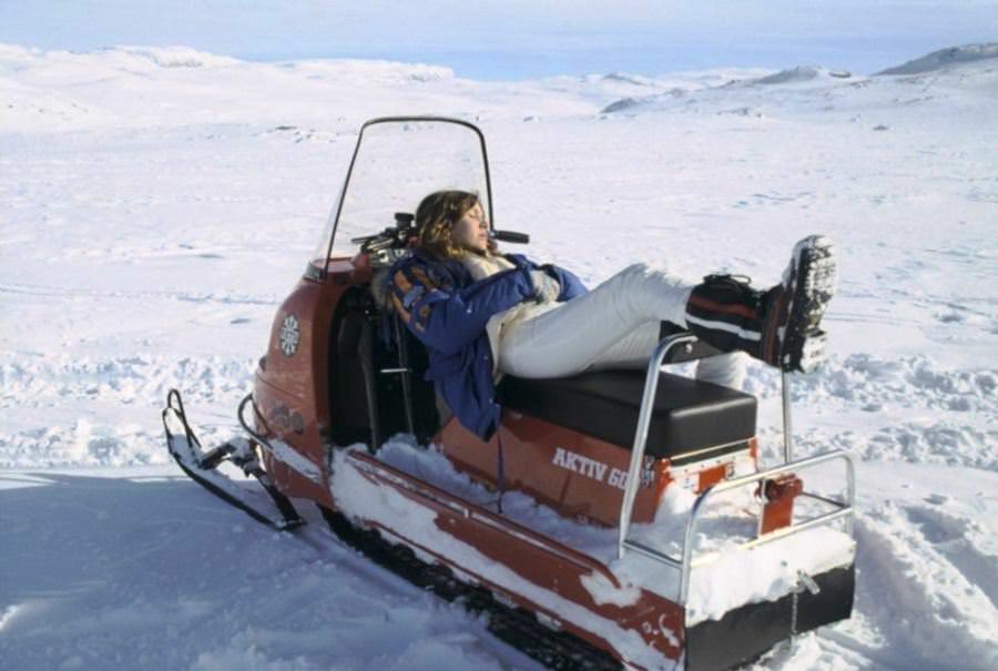 Carrie Fisher enjoys a nap during filming of The Empire Strikes Back.