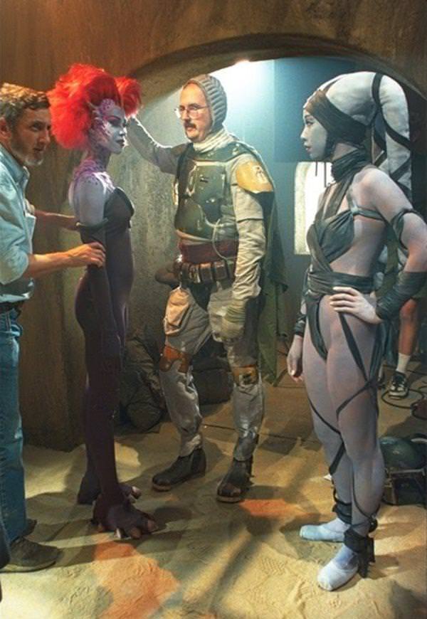 Boba Fett, looking slightly less threatening without the helmet.