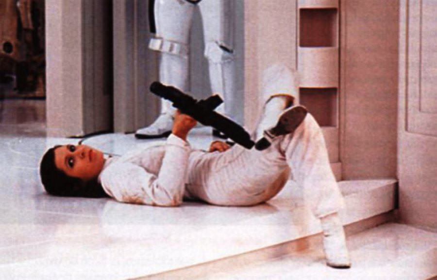 Carrie Fisher takes a break from all that running around.