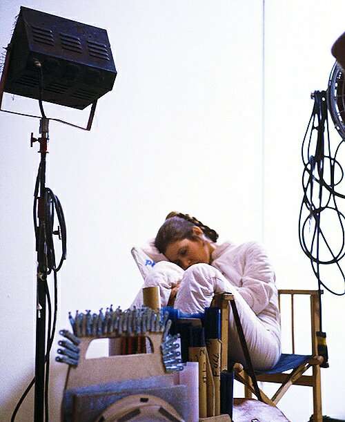 Carrie Fisher taking a nap.