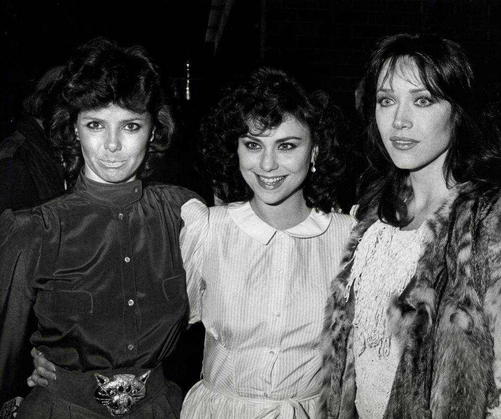 Tanya Roberts with Katherine Baumann and Delta Burke at the premiere of "Murder Me, Murder You", 1983.