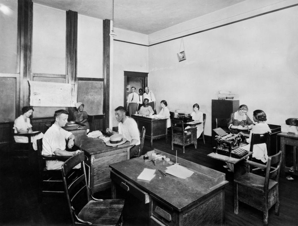 Family Work Department, American Red Cross Disaster Relief Headquarters, Tulsa, June 1921.
