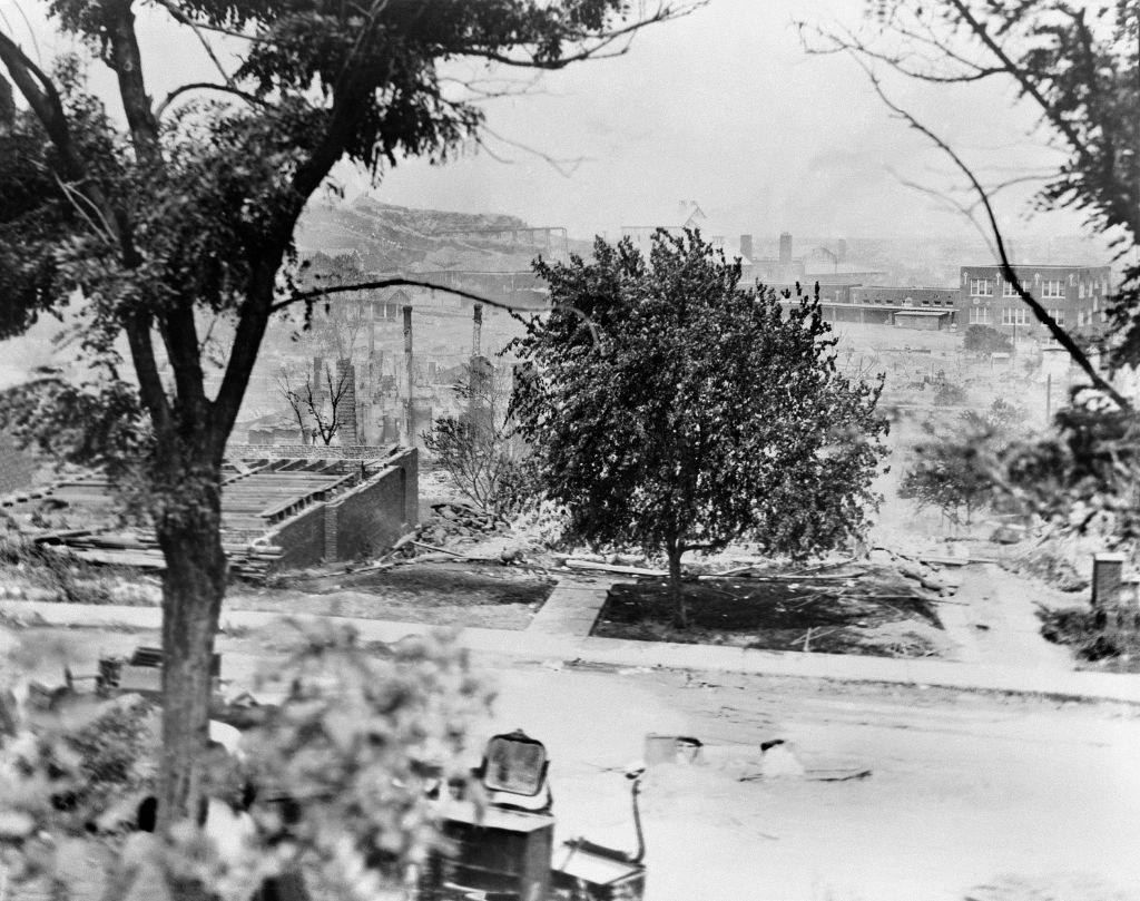 Rubble of Houses in African American Neighborhood after Race Riots, June 1921.