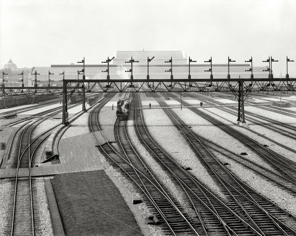 Switch yards, Union Station. Washington, D.C., circa 1908.