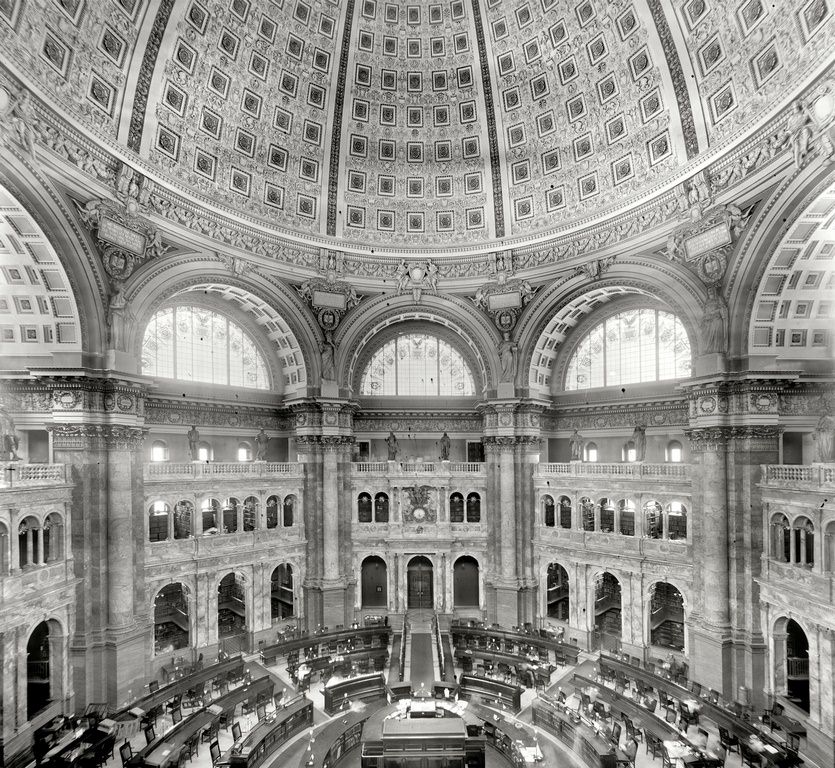 Library of Congress, Main Reading Room. Washington, D.C., circa 1905.