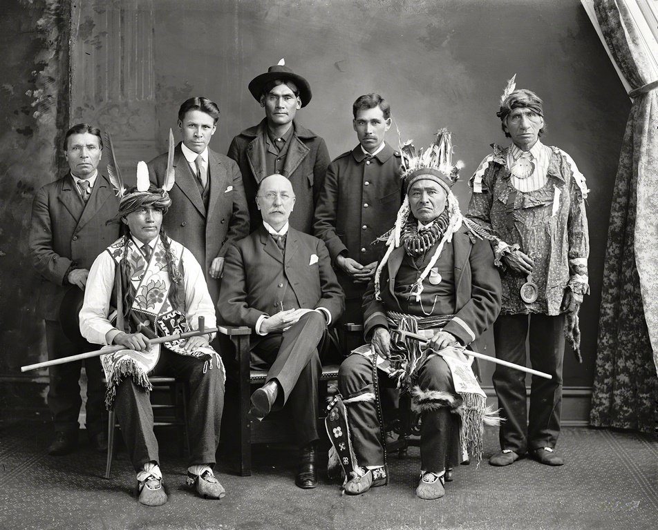 Flatmouth, Chief, group. Washington, D.C., ca. 1900s.