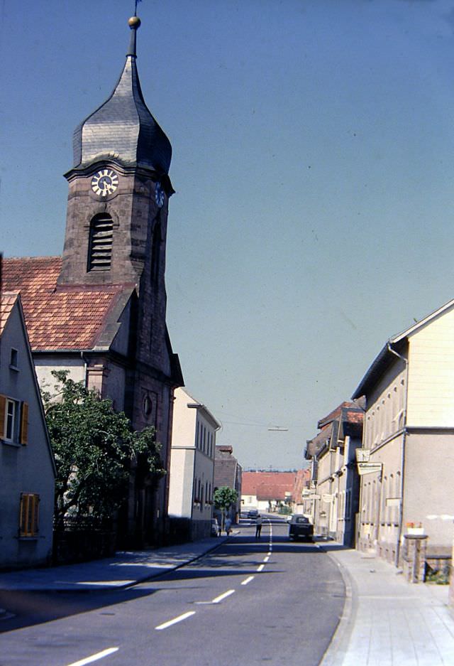 Hauptstraße in Trippstadt, looking east, 1960s