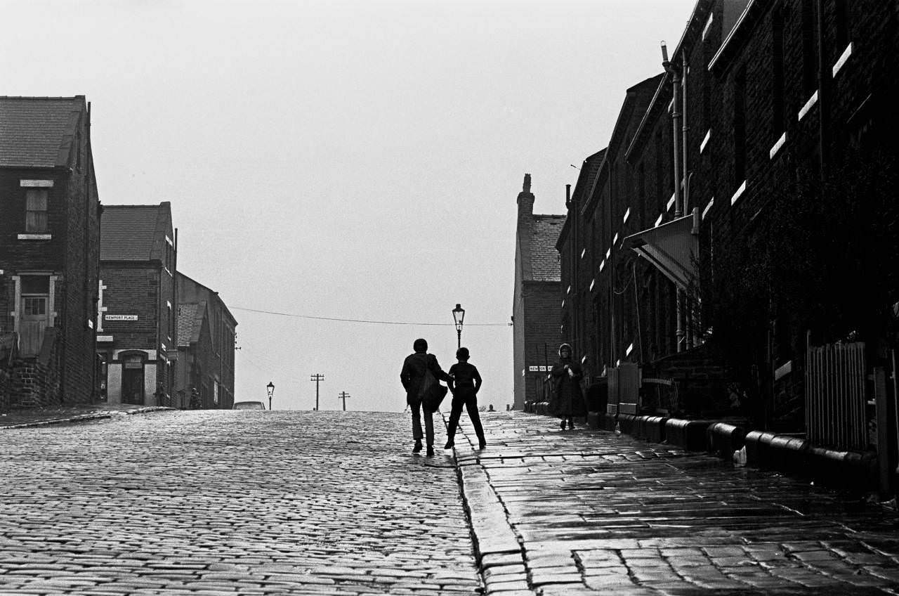 Delivering newspapers, Bradford, 1969