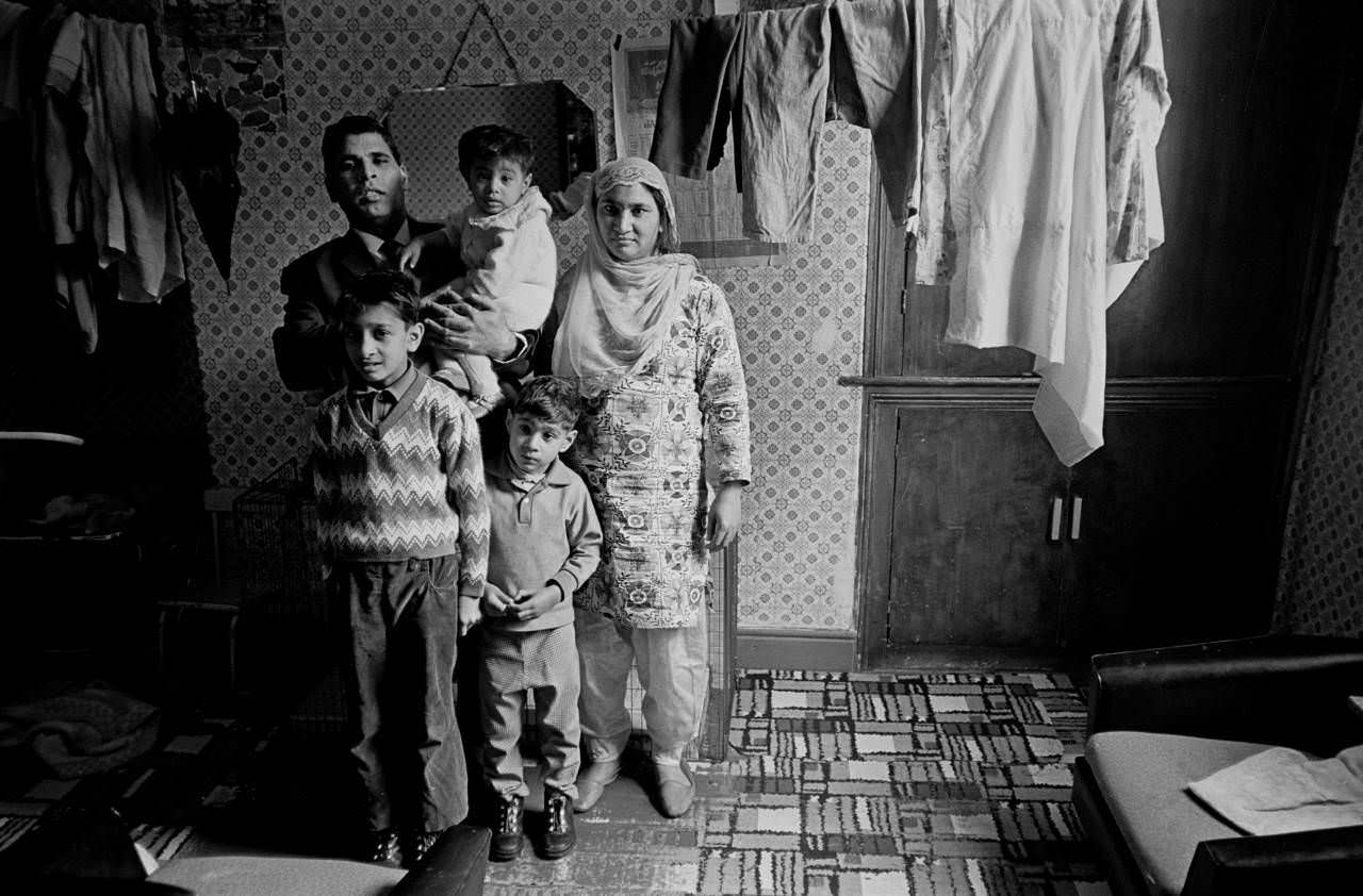Family living in overcrowded accommodation, Bradford, 1972