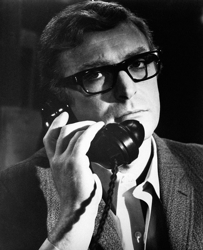 Michael Caine speaking over the phone in 'Billion Dollar Brain', 1967.