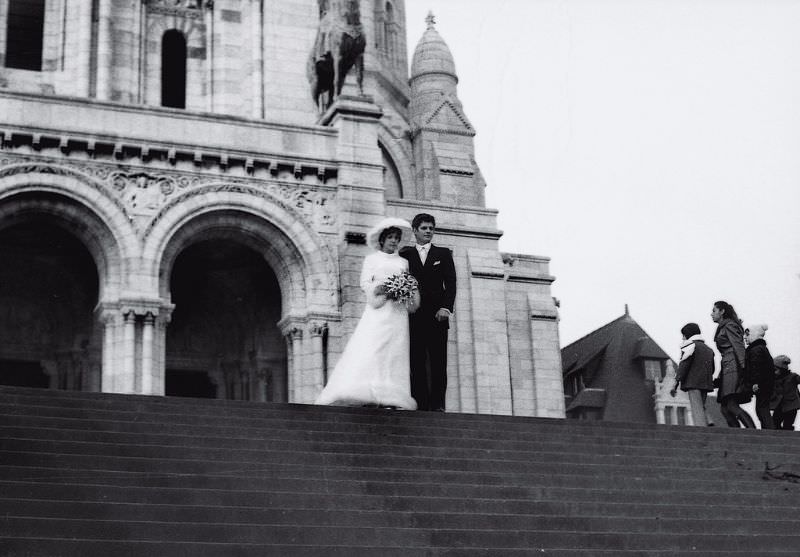 Wedding day, la Basilique du Sacre Coeur de Montmartre, Paris, 1971