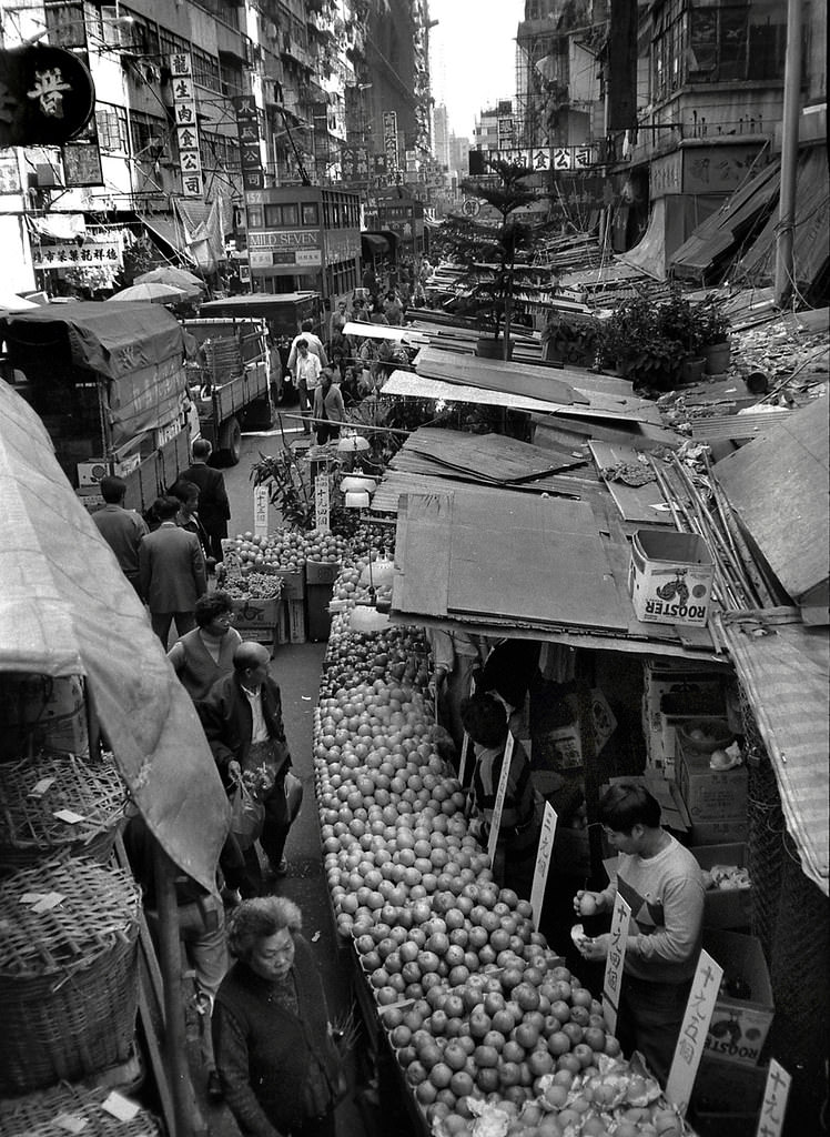 Wan Chai district. Hong Kong, 1986