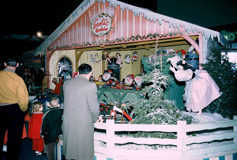 Christmas exhibit at Ford Rotunda, Michigan. June 1955