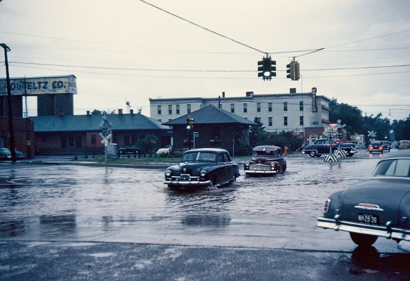Flooded street, Iron Mountain, Michigan. November 1951