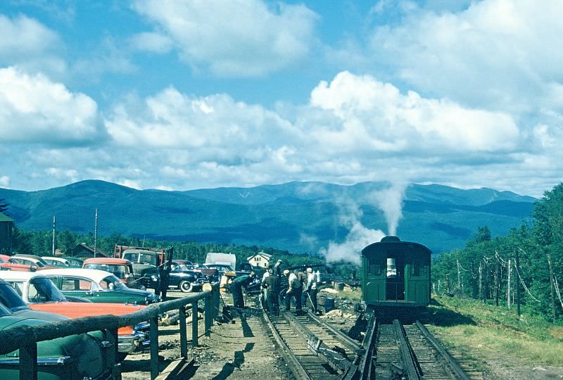 Railway up Mount Washington, New Hampshire. July 1957