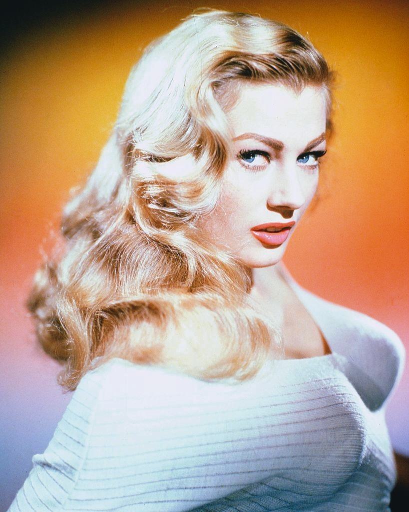 Anita Ekberg posing in a studio portrait, 1956.