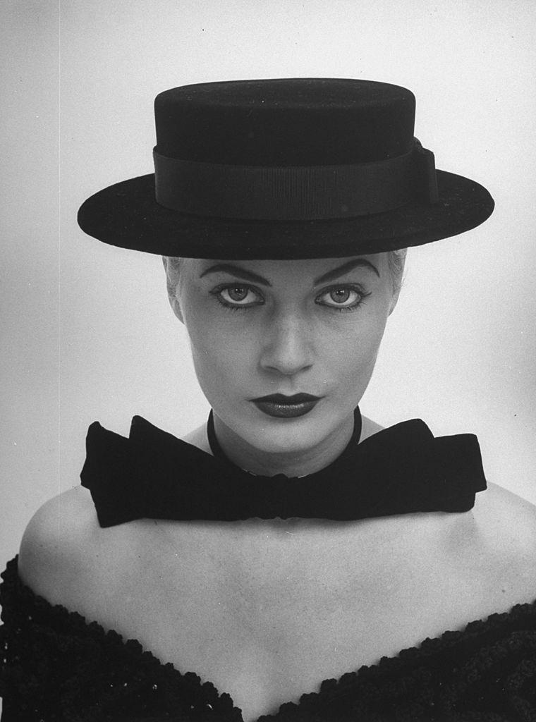 Anita Ekberg wearing a sailor hat, 1951.