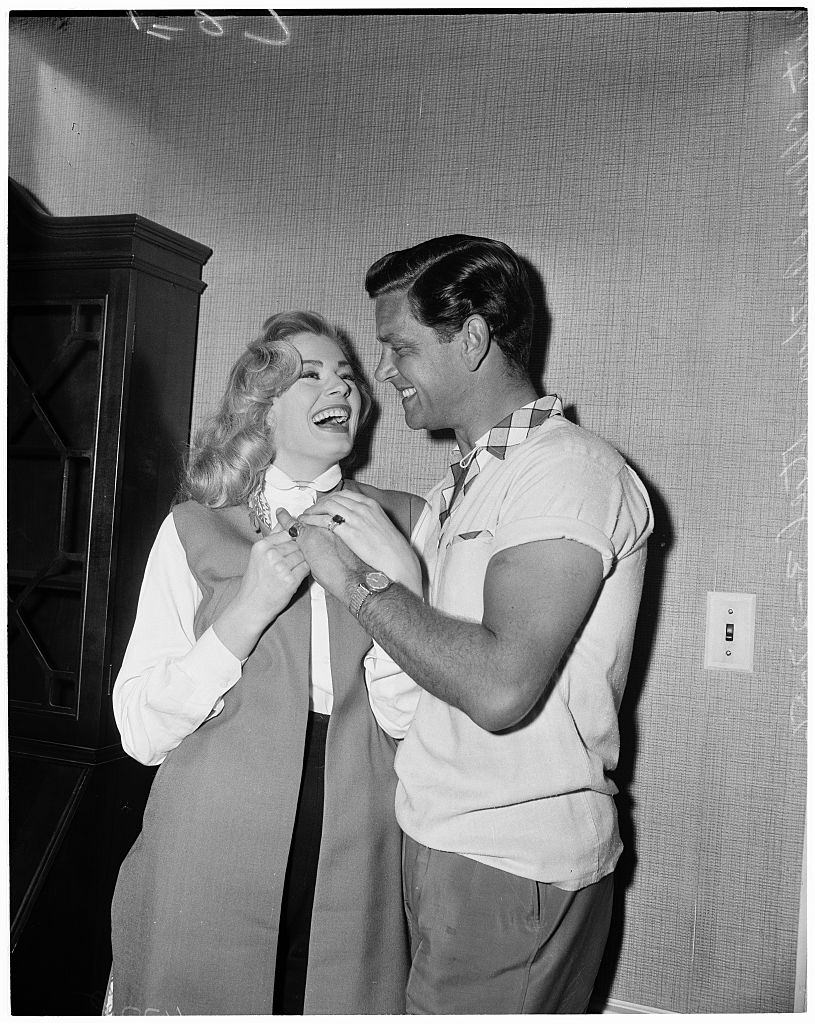 Anita Eckberg with Anthony Steel, 1958.