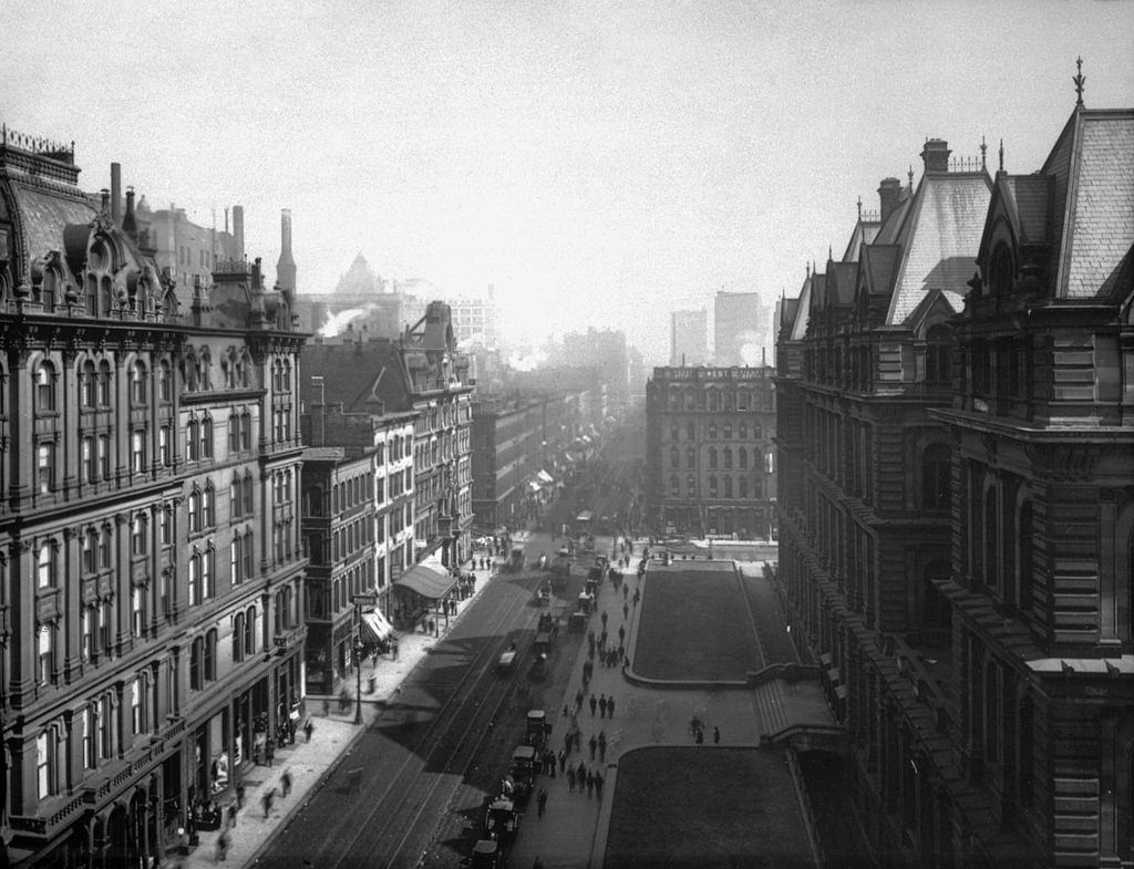 Looking North On Clark Street. Chicago circa 1910s.