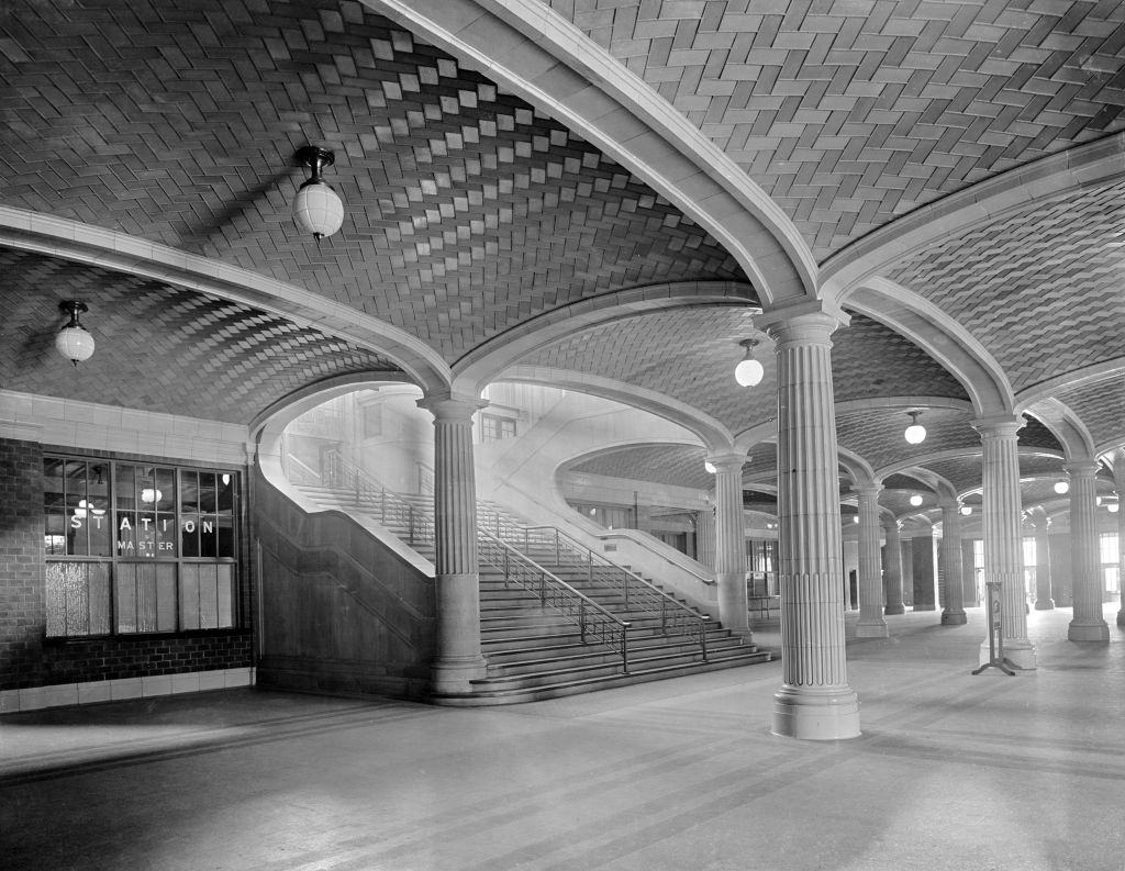 Lobby Stairs to Waiting Room and Concourses, Chicago, 1912.