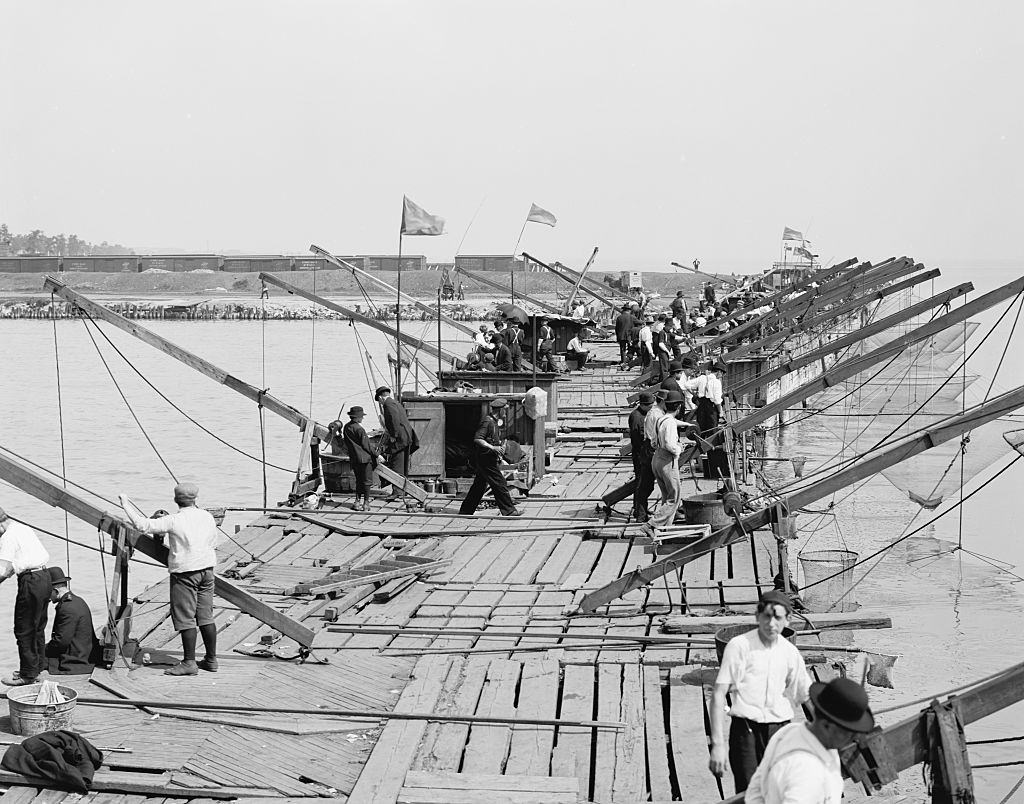 Fishing Pier, Chicago, 1915.
