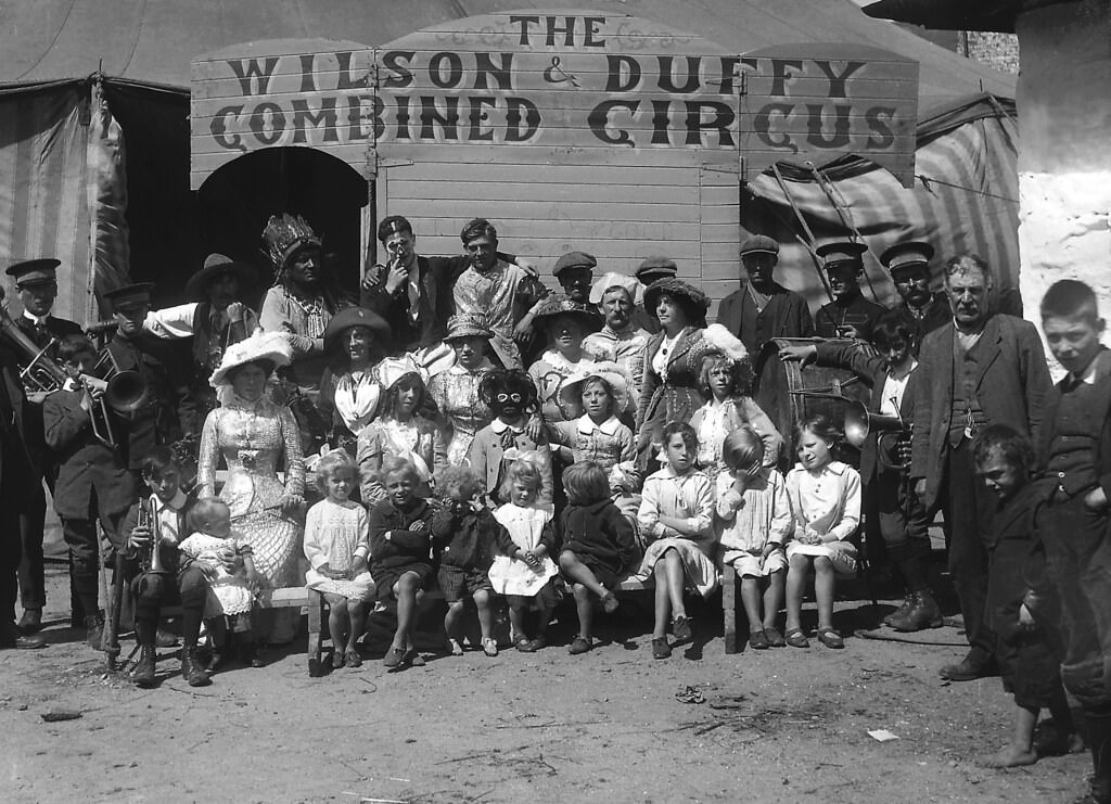 Members and performers of Wilson and Duffy circus, 1911.