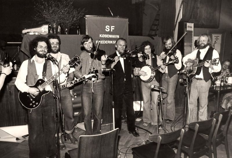 From left to right: Flemming, Zeus, Emil, Gert, Kim, Keld, Alf, February 1979